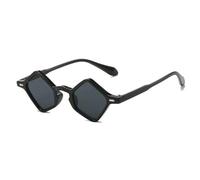 HYYZZC Beliebte modische kleine quadratische Sonnenbrille für Damen und Herren mit klaren Gläsern, UV400-Schutz, trendige Nieten-Sonnenbrille, Schwarz/Grau, Einheitsgröße