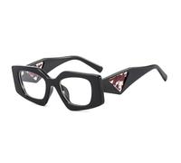 HYYZZC Beliebte modische Polygon-Cat-Eye-Sonnenbrille für Damen und Herren, Retro-Jelly-Farben, UV400, klares Gestell, schwarz-transparent, Einheitsgröße