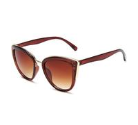 HYYZZC Cat Eye Sonnenbrille Damen Cat Eye Damen Sonnenbrille Autofahren Urlaub Shades Weiblich UV400,Tea tea