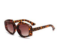 HYYZZC Damen-Sonnenbrille im Cat-Eye-Stil mit Farbverlauf, UV400-Schutz, Retro-Leopardenmuster, trendige Herren-Sonnenbrille, Leoparden-Tea-Farbverlauf, Einheitsgröße