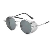 HYYZZC Klassische ovale Sonnenbrille für Damen, modisches Design, minimalistische Retro-Sonnenbrille, UV400, Grau, Einheitsgröße