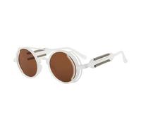 HYYZZC Klassische runde Retro-Sonnenbrille für Damen, modischer Trend in Jelly-Farben, UV400-Schutz, Vintage-Sonnenbrille in Grau-Tea, Einheitsgröße