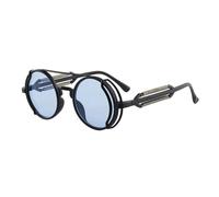 HYYZZC Klassische runde Retro-Sonnenbrille für Damen, modischer Trend in Jelly-Farben, UV400, Vintage-Stil, graue und orange-rote Sonnenbrille für Herren, Einheitsgröße