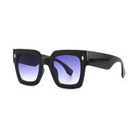 HYYZZC Klassische Sonnenbrille mit großem Rahmen für Damen und Herren, modisch, Vintage, beliebte Reise-Sonnenbrille, UV400, C5, einteilig