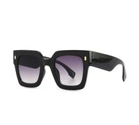HYYZZC Klassische Sonnenbrille mit großem Rahmen für Damen und Herren, modisch, Vintage, beliebte Reise-Sonnenbrille, UV400, C1, einteilig