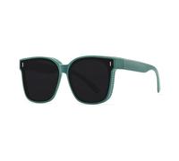 HYYZZC Klassische Steampunk-Klappsonnenbrille für Herren, Vintage-Sonnenbrille mit Kunststoffrahmen, für Damen, Retro-Brille, UV400, Grün, Schwarz, Einteilig