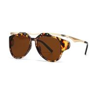 HYYZZC Modische Damen-Sonnenbrille mit Doppelsteg, Retro-Farbverlauf, UV400-Schutz, trendige Herren-Sonnenbrille, Leopardenmuster, Einheitsgröße