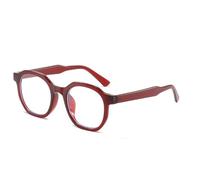 HYYZZC Modische quadratische Damen-Sonnenbrille im Vintage-Stil, trendiges klares Tee-Beige, UV400-Sonnenbrille, dunkelrot, Einheitsgröße