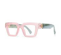 HYYZZC Modische quadratische Luxus-Sonnenbrille für Damen und Herren im Vintage-Stil mit klarem Farbverlauf in Bonbonfarben. Einheitsgröße.