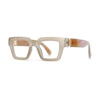 HYYZZC Modische quadratische Luxus-Sonnenbrille für Damen und Herren in Vintage-Bonbonfarben mit klarem Farbverlauf. Champagnerfarben, Einheitsgröße.