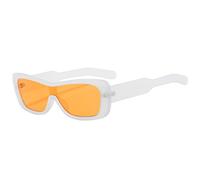 HYYZZC Modische quadratische Sonnenbrille für Damen und Herren im Retro-Stil mit Farbverlauf, UV400-Schutz, orange, matt-klar, Einheitsgröße