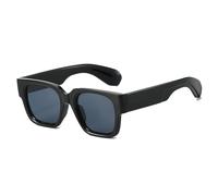 HYYZZC Modische quadratische Sonnenbrille für Damen und Herren in zwei Farben, Retro-Stil, blau-gelbe Farbtöne, UV400, Schwarz-Grau, Einheitsgröße