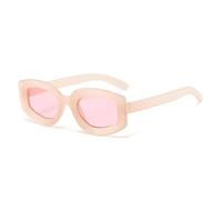 HYYZZC Modische, quadratische Sonnenbrille in verschiedenen Farben, UV-Schutz 400, Retro-Look, Punk-Stil, Blau-Pink, Einheitsgröße