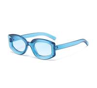 HYYZZC Modische, quadratische Sonnenbrille in verschiedenen Farben, UV-Schutz 400, Retro-Look, Punk-Stil, Blau-Pink, Einheitsgröße