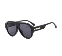 HYYZZC Modische Sonnenbrille für Damen und Herren im Retro-Stil, zweifarbig, UV400-Schutz, trendige Punk-Sonnenbrille mit Farbverlauf, Schwarz-Grau, Einheitsgröße