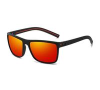 HYYZZC Modische Sport-Sonnenbrille, polarisiert, für Herren und Damen, zum Angeln, Wandern, Laufen, Radfahren, Bergsteigen, Sport, Herren, Sonnenbrille, UV400, G15, rote Linse, einteilig