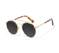 HYYZZC Modische, übergroße Luxus-Sonnenbrille für Damen und Herren, modernes, einteiliges Brillengestell, UV400-Schutz, hellbraun, Einheitsgröße