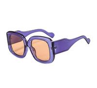 HYYZZC Modische, übergroße quadratische Sonnenbrille für Damen und Herren im Vintage-Stil mit Farbverlauf. Trendige Sonnenbrille in Grün und Lila mit UV400-Schutz. Einheitsgröße.