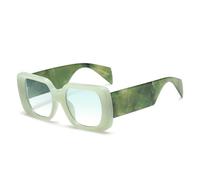 HYYZZC Modische, übergroße quadratische Sonnenbrille für Damen und Herren in Jelly-Farben mit Retro-Muster, weitem Bein und Farbverlauf, UV400-Schutz, Einheitsgröße