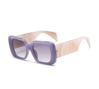 HYYZZC Modische, übergroße quadratische Sonnenbrille für Damen und Herren in verschiedenen Farben, mit Retro-Muster, weitem Bügel und Farbverlauf, UV400-Schutz, lila, Einheitsgröße