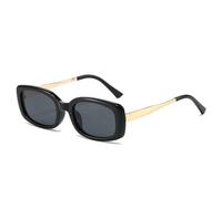 HYYZZC Modische, übergroße Sonnenbrille mit Doppelsteg, Vintage-Nieten, rot-blau, trendig, Punk-Stil, UV400, grau, Einheitsgröße
