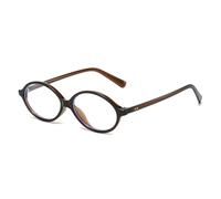 HYYZZC Reise- und modische kleine ovale Sonnenbrille für Damen und Herren im Retro-Punk-Stil mit Nieten, UV400-Schutz, modisch, braun-klar, Einheitsgröße