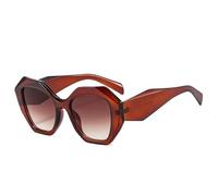 HYYZZC Retro Oversized Sonnenbrille für Damen mit unregelmäßigem Polygon-Design, modische Jelly-Farben, UV400-Schutz, Farbverlauf, Einheitsgröße