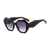 HYYZZC Retro Oversized Sonnenbrille mit unregelmäßigem Polygon-Design für Damen und Herren, modische Jelly-Farben, UV400-Schutz, Farbverlauf, Schwarz-Grau-Verlauf, Einheitsgröße