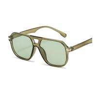 HYYZZC Retro-Sonnenbrille für Damen mit großem Rahmen, quadratisch, Doppelsteg, schwarz, rund, cool, Pilotenbrille, Einheitsgröße