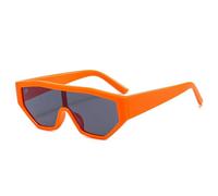 HYYZZC Retro-Sonnenbrille für Damen und Herren in bunten Farben: Cat-Eye-Optik, modischer Farbverlauf, grün-lila, UV400, orange-grau, Einheitsgröße
