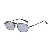 HYYZZC Retro-Sonnenbrille im Cat-Eye-Stil aus Metall, unregelmäßiges Polygon-Design, modischer UV400-Schutz, Punk-Stil, Schwarz/Hellgrau, Einheitsgröße