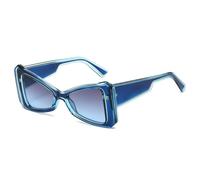 HYYZZC Retro-Sonnenbrille im Cat-Eye-Stil, bonbonfarben, Damenmode, Farbverlauf, UV400, Herren-Sonnenbrille, Blau-Grau-Blau, Einheitsgröße