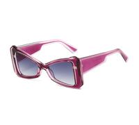 HYYZZC Retro-Sonnenbrille im Cat-Eye-Stil, Damen- und Herren-Sonnenbrille in verschiedenen Farben mit Farbverlauf, UV400-Schutz, lila-grauer Farbverlauf, Einheitsgröße