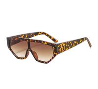 HYYZZC Retro-Sonnenbrille in bunten Farben: Einteilig, im Cat-Eye-Stil, modisch, mit Farbverlauf, grün-lila, UV400, Leopardenmuster, Einheitsgröße