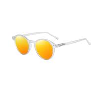 HYYZZC Retro Zirkular polarisierte Sonnenbrille Herren Damen Vintage Kleine runde Sonnenbrille UV400 Schutzbrille, 003 Gelb verspiegelt, 1 Stück
