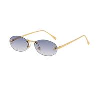 HYYZZC Sonnenbrille für Damen, Katzenaugen-Design, randlos, oval, Retro-Stil, Einheitsgröße