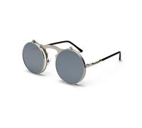 HYYZZC Übergroße, dreieckige Damen-Sonnenbrille, einteilig, Vintage-Stil, randlos, klare Gläser im Ozean-Look, modische Cat-Eye-Sonnenbrille für Herren, goldrot, Einheitsgröße