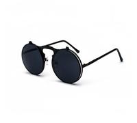 HYYZZC Übergroße dreieckige Damen-Sonnenbrille, einteilig, Vintage-Stil, randlos, klare Gläser, modische Cat-Eye-Sonnenbrille für Herren, Goldgrün, Einheitsgröße