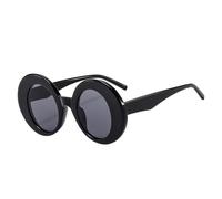 HYYZZC Übergroße ovale Sonnenbrille für Damen, farbenfroh, Retro-Stil, Punk-Look, ideal zum Shoppen, Reisen, für Strandpartys, Radfahren, Schwarz/Grau, Einheitsgröße
