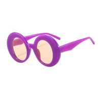 HYYZZC Übergroße ovale Sonnenbrille für Damen, farbenfroh, Retro-Stil, Punk-Look, ideal zum Shoppen, Reisen, für Strandpartys, Radfahren, Lila-Champagner, Einheitsgröße