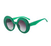 HYYZZC Übergroße ovale Sonnenbrille für Damen, farbenfroh, Retro-Stil, Punk-Look, ideal zum Shoppen, Reisen, für Strandpartys, Radfahren, grün-grauer Farbverlauf, Einheitsgröße