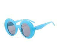 HYYZZC Übergroße ovale Sonnenbrille für Damen, farbenfroh, Retro-Stil, Punk-Look, ideal zum Shoppen, Reisen, für Strandpartys, Radfahren, Blau-Hellgrau, Einheitsgröße