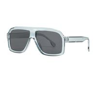 HYYZZC Übergroße quadratische UV400-Sonnenbrille für Damen und Herren mit dickem Rahmen, modisch-schick, mit Polygonmuster, schwarz/grau, Einheitsgröße
