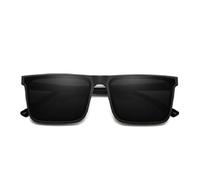 HYYZZC Übergroße Sonnenbrille für Damen und Herren, Retro, schwarz, zum Autofahren, UV400, Schwarz, einteilig