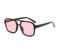 HYYZZC Vintage Sonnenbrille für Damen, Retro, Schwarz, Gelb, modisch, Bonbonfarben, UV400-Schutz, J, Einteilig