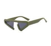 HYYZZC Vintage-Sonnenbrille im Cat-Eye-Stil, Damen, Halbrand, Farbverlauf, UV400, Herren, Dreiecks-Sonnenbrille, Mattgrün-Grau, Einheitsgröße