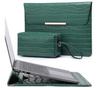 HYZUO 13,3-14 Zoll Laptop Hülle mit Integriertem Ständer für MacBook Pro 14 M3/M2/M1 Pro/Max A2918 A2992 A2779 2024-2021, Air 13 2017-2012, Laptophülle mit Kleiner Tragetasche, Krokodil-Muster Grün