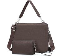 HYZUO 17-17,3 Zoll Hartschalen Hülle Laptoptasche Handtasche, Kaffee Braun | für HP Envy/OMEN 17, LenovoThinkPad P16, ASUS ZenBook Pro/VivoBook Pro 17, Dell Alienware M17,LG gram 17,Razer Blade 17