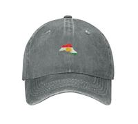 HZCRAES Unisex Baseballkappe Damen Herren, Einheitsgröße, Verschluss Verstellbar, Baumwolle, Vintage Karte Kurdistan Basecap Kappe, Washed Denim Kappe UV Schutz Outdoor Reisen Angeln