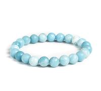 HZLXF1 6mm 8mm 10mm 12mm Naturstein Perlenarmband for Männer und Frauen (Size : 11-12mm, Color : Larimar Stone)